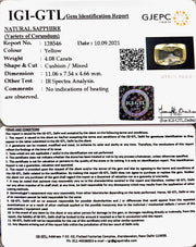 4.52 Ratti Natural Ceylonese Pukhraj Stone with Govt Lab Certificate-YELSA9U